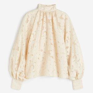 NWT H&M Edition Oversized Textured-Weave Blouse